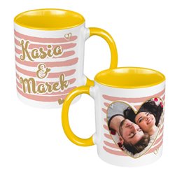 Kubek 330 ml kolorowy ze zdjęciami oraz imionami zakochanych.