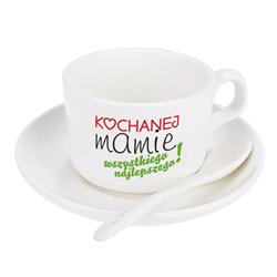 Filiżanka dla mamy- "Kochanej mamie wszystkiego najlepszego".