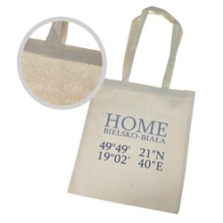 Torba ekologiczna bawełniana z długimi uszami z tekstem "Home Bielsko-Biała"
