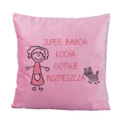 Brokatowa poduszka dla Babci- prezent z okazji Dnia Babci.