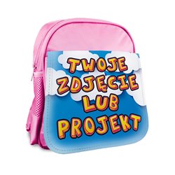 Plecak z Twoim nadrukiem zdjęcia, grafiki lub tekstu- różowy.