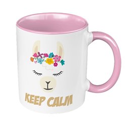 Kubek 330 ml kolorowy - "Keep Calm" z grafiką lamy.