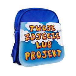 Plecak z Twoim nadrukiem zdjęcia, grafiki lub tekstu- niebieski.