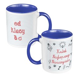 Kubek 330 ml kolorowy z nadrukiem "Kubek najlepszego nauczyciela" - idealny na prezent - personalizowany. 2