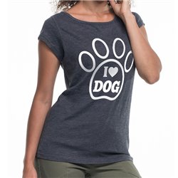 "I love dog" - koszulka (nietoperz) damska. 2