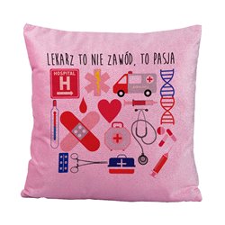 Brokatowa poduszka dla lekarza.
