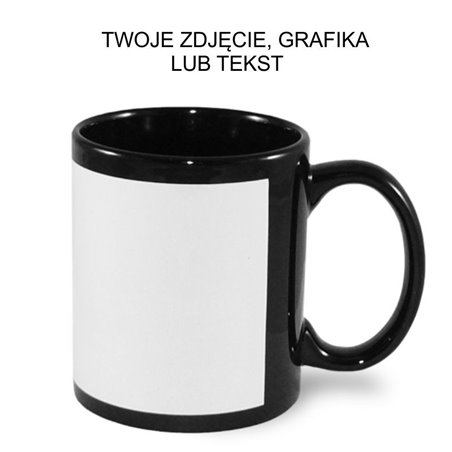 Czarny kubek 330 ml z Twoim zdjęciem.