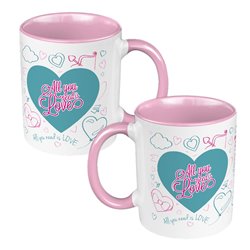Kubek 330 ml kolorowy "All You need is love".