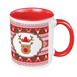 Kubek 330 ml kolorowy "Świąteczny Renifer".