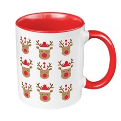 Kubek 330 ml kolorowy "Świąteczne Reniferki".