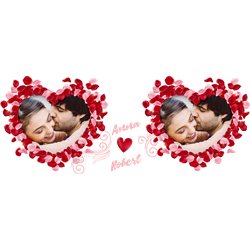 Kubek 330 ml kolorowy na Walentynki- ze zdjęciem oraz imionami zakochanych. 2