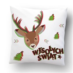 Poduszka świąteczna z mikrofibry  "Renifer 3D".