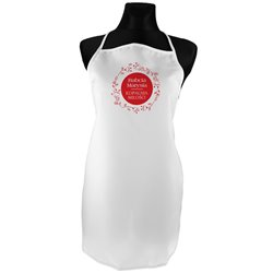 Fartuszek kuchenny z nadrukiem dla babci - personalizowany "Babcia Maja kopalnia miłości".