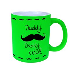 Matowy neonowy kubek specjalnie dla taty (na dzień taty) z tekstem "Daddy Coool" - z kolekcji PICIO.