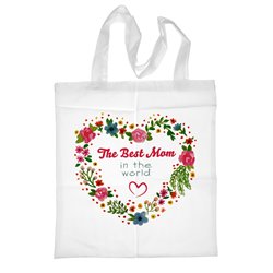 Super torba na zakupy z długimi uszami - "The best mom in the world" - idealna na prezent na dzień mamy.