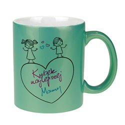 Kubek perłowy z tekstem "Kubek najlepszej mamy" - kubek specjalnie dla mamy.