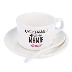 Filiżanka dla mamy - "Ukochanej Mamie Annie" - idealna na dzień matki, urodziny, personalizowana.