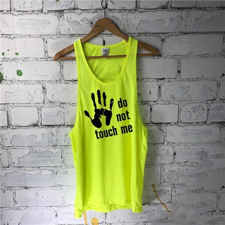 Super plażowa letnia, neonowa bokserka z napisem "Do not touch me".