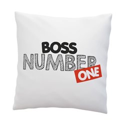"Boss number one"- poduszka dla szefowej, bądź szefa.