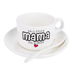 Filiżanka z tekstem "Najlepsza Mama pod słońcem".