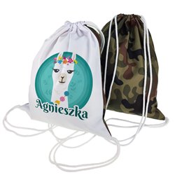 Worko-plecak moro z lamą oraz imieniem dziecka - idealny na lekcje angielskiego, basen czy inne zajęcia dodatkowe.