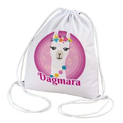 Worko-plecak moro z lamą oraz imieniem dziecka - idealny na lekcje angielskiego, basen czy inne zajęcia dodatkowe. 2