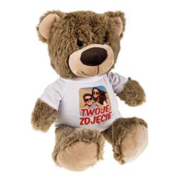 Miś brązowy z Twoim zdjęciem, grafiką, bądź napisem na koszulce.