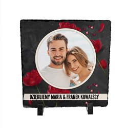Foto granit (płyta granitowa) z Twoim zdjęciem i personalizacją - podziękowania dla rodziców, zupełna nowość, 20 x 20cm!!!