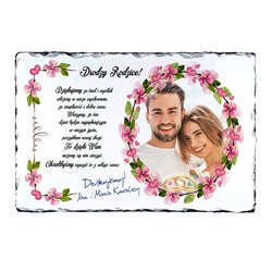 Foto granit (płyta granitowa) z Twoim zdjęciem, personalizacją oraz wierszem - specjalnie dla rodziców, 20 x 30cm!!! 2