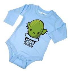 Body ze śmiesznym nadrukiem "Free hugs" - chłopczyk.