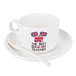 Filiżanka na dzień nauczyciela dla pani z angielskiego z napisem " The best english teacher ".