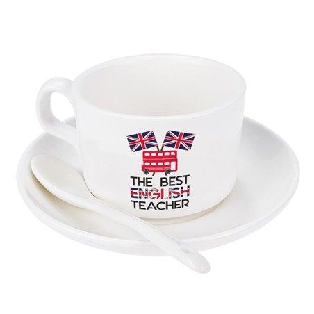 Filiżanka na dzień nauczyciela dla pani z angielskiego z napisem " The best english teacher ".