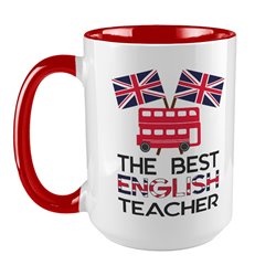 Kubek XXL (450ml)  dla nauczyciela angielskiego " The best english teacher " - idealny na prezent na dzień nauczyciela.