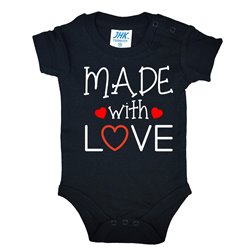 Body z nadrukiem "Made with love" - krótki lub długi rękaw..
