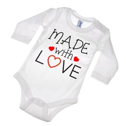 Body z nadrukiem "Made with love" - krótki lub długi rękaw.. 2