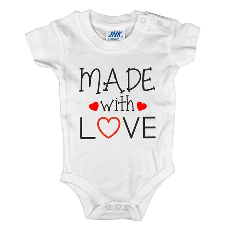 Body z nadrukiem "Made with love" - krótki lub długi rękaw..