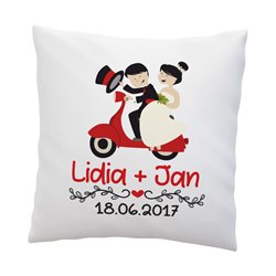 Poduszka dla Nowożeńców z imionami oraz datą ślubu- super prezent z okazji Ślubu.