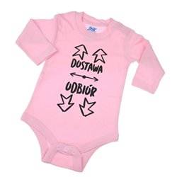 Śmieszne body z nadrukiem "Dostawa odbiór " - krótki lub długi rękaw..
