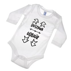 Śmieszne body z nadrukiem "Dostawa odbiór " - krótki lub długi rękaw.. 2