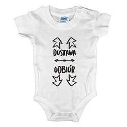 Śmieszne body z nadrukiem "Dostawa odbiór " - krótki lub długi rękaw.. 2