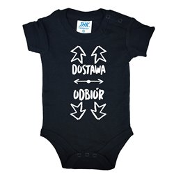 Śmieszne body z nadrukiem "Dostawa odbiór " - krótki lub długi rękaw.. 2