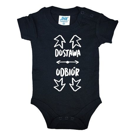 Śmieszne body z nadrukiem "Dostawa odbiór " - krótki lub długi rękaw..
