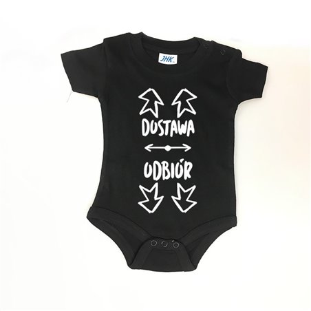 Śmieszne body z nadrukiem "Dostawa odbiór " - krótki lub długi rękaw..