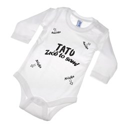 Śmieszne body z nadrukiem "Tato zrób to sam" - krótki lub długi rękaw..