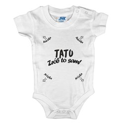 Śmieszne body z nadrukiem "Tato zrób to sam" - krótki lub długi rękaw.. 2
