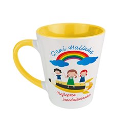 Kubek latte od przedszkolaków "Pani Halinka najlepsza przedszkolanka - idealny na prezent dla nauczyciela - personalizacja.