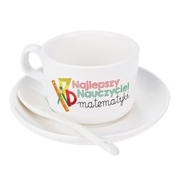 Filiżanka na dzień nauczyciela dla nauczycieli z matematyki z napisem " Najlepszy nauczyciel z matematyki ".
