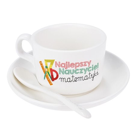 Filiżanka na dzień nauczyciela dla nauczycieli z matematyki z napisem " Najlepszy nauczyciel z matematyki ".