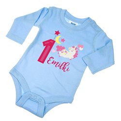 Body dla dziewczynki na roczek - krótki lub długi rękaw - wzór konik. 2