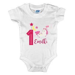 Body dla dziewczynki na roczek - krótki lub długi rękaw - wzór konik. 2